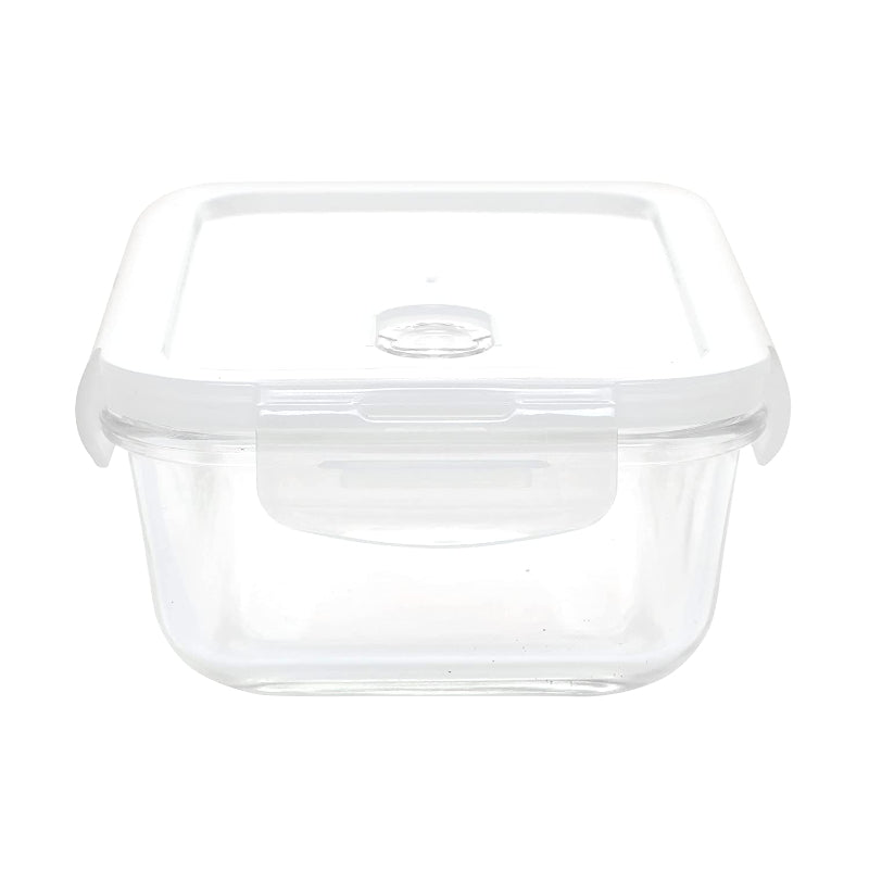 Cutting EDGE Smart Lock Borosilicate Rectangular Lunch Boxes / Glass Food Container with Air Vent Lid