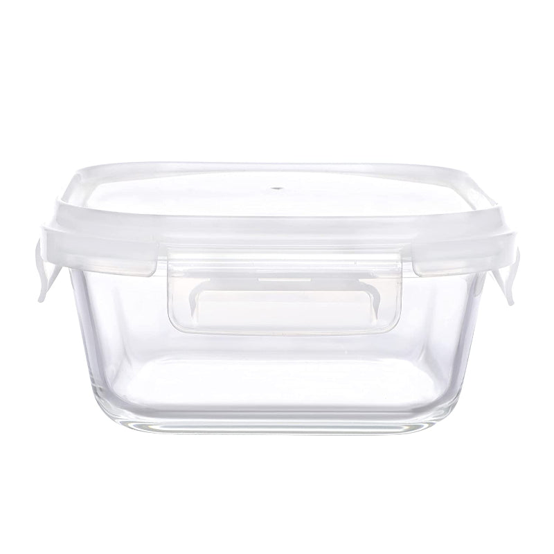 Cutting EDGE Square Store Fresh n Lock Borosilicate, Safe Storage Glass Container, Clear ( Transparent Lid )