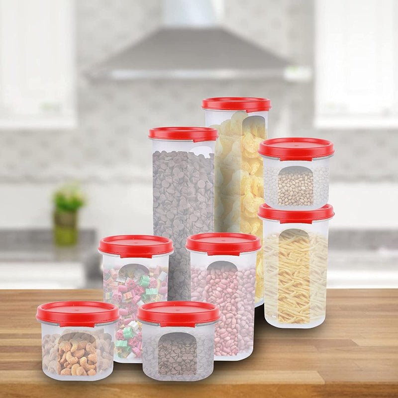 Cutting EDGE Smart Slim Storage Combo Set of Air-Tight & Leak Resistant Plastic Round Modular Container -Stackable, BPA Free, Refrigerator Safe
