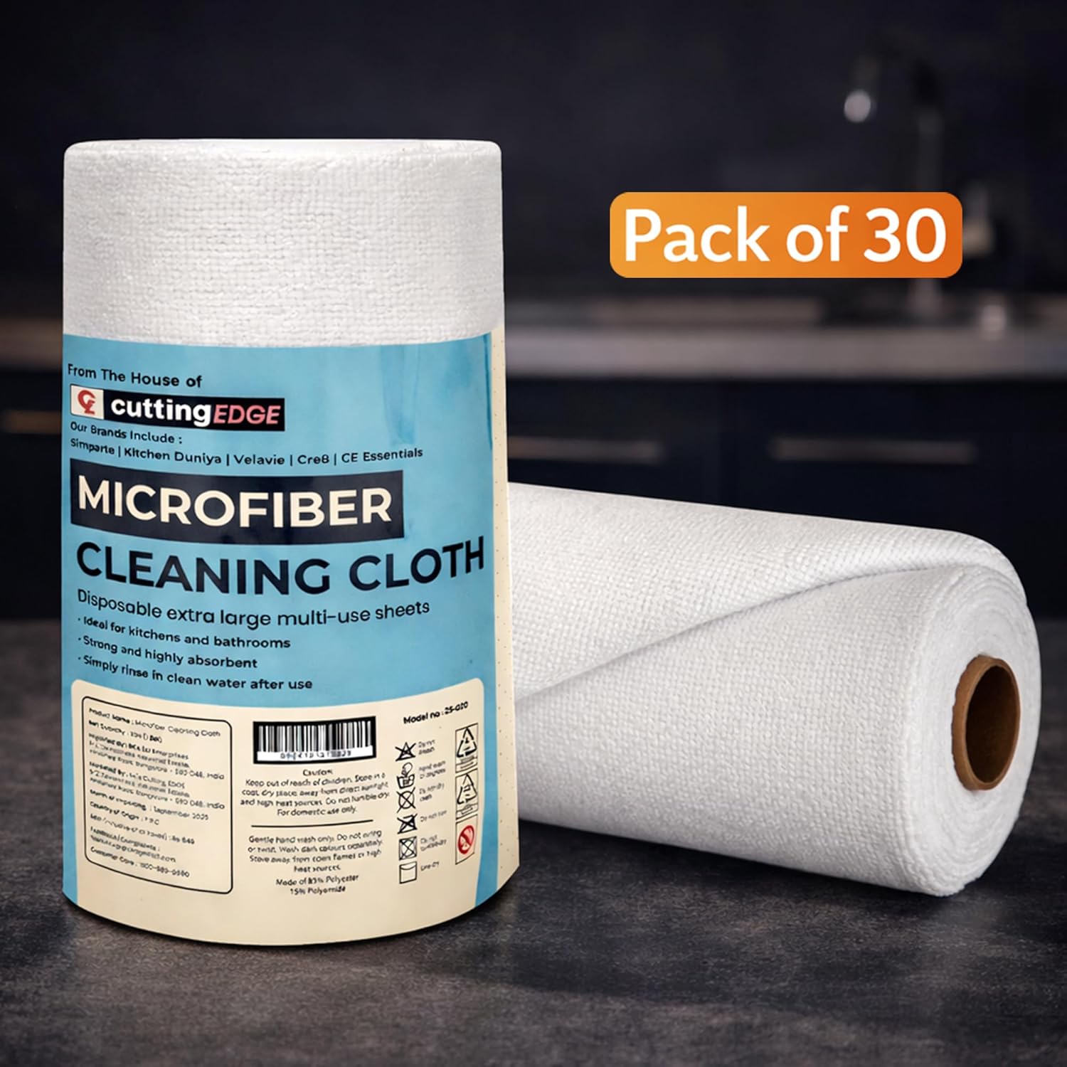 Reusable & Washable All Purpose Microfiber Cleaning Cloth Roll - Teara ...