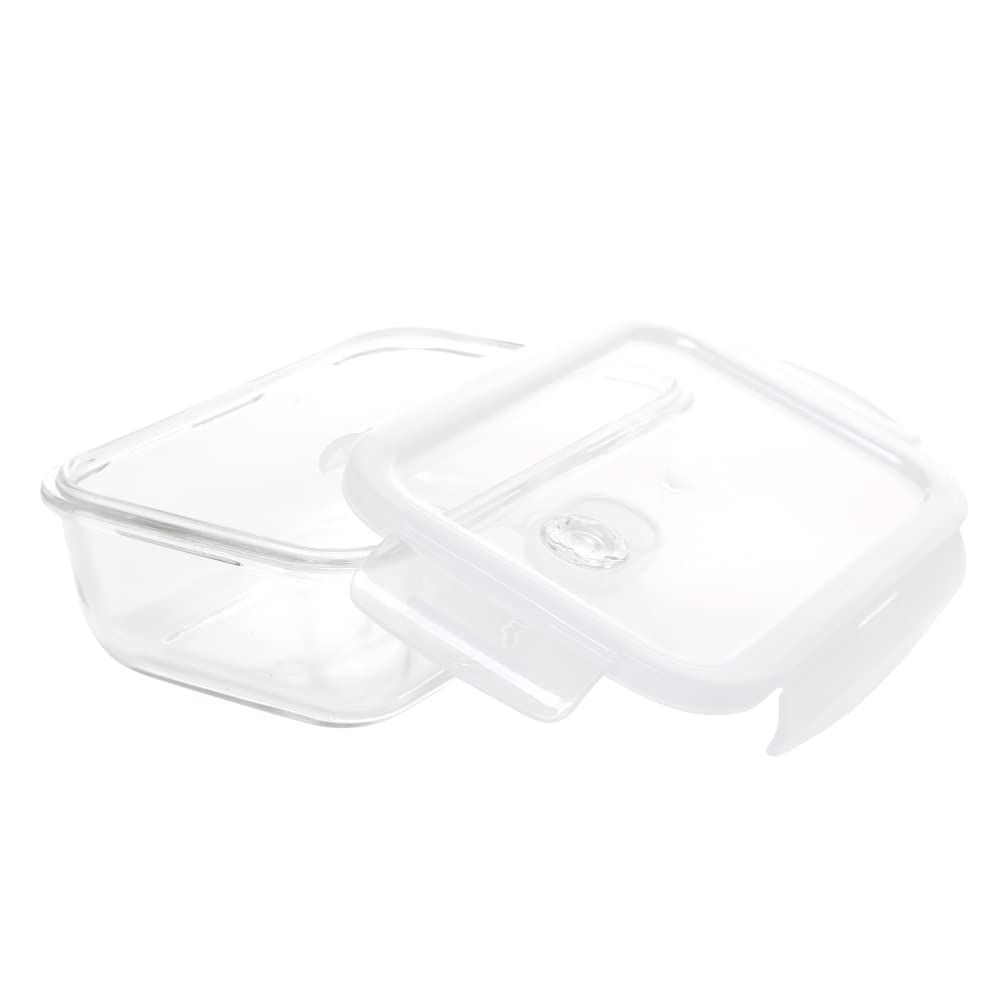 Cutting EDGE Smart Lock Borosilicate Rectangular Lunch Boxes / Glass Food Container with Air Vent Lid