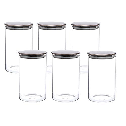 Cutting EDGE Borosilicate Round Glass Jar for Kitchen, Dry Fruits, Snacks, Storage with Metallic Lid with Silicone Sealant Ring Inside