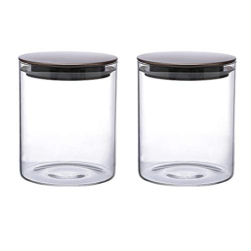 Cutting EDGE Borosilicate Round Glass Jar for Kitchen, Dry Fruits, Snacks, Storage with Metallic Lid with Silicone Sealant Ring Inside