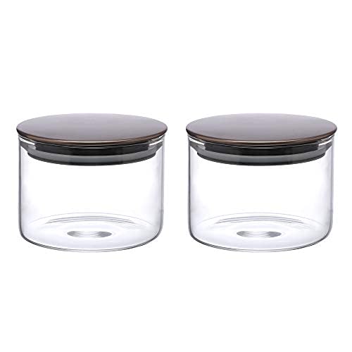 Cutting EDGE Borosilicate Round Glass Jar for Kitchen, Dry Fruits, Snacks, Storage with Metallic Lid with Silicone Sealant Ring Inside
