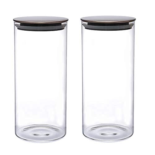 Cutting EDGE Borosilicate Round Glass Jar for Kitchen, Dry Fruits, Snacks, Storage with Metallic Lid with Silicone Sealant Ring Inside