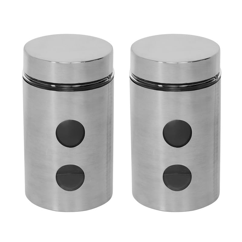 Cutting EDGE Drip Window - Steel Jacketed Glass Jars for Dal, Dry, Spices, Fruits, Kitchen Storage Container