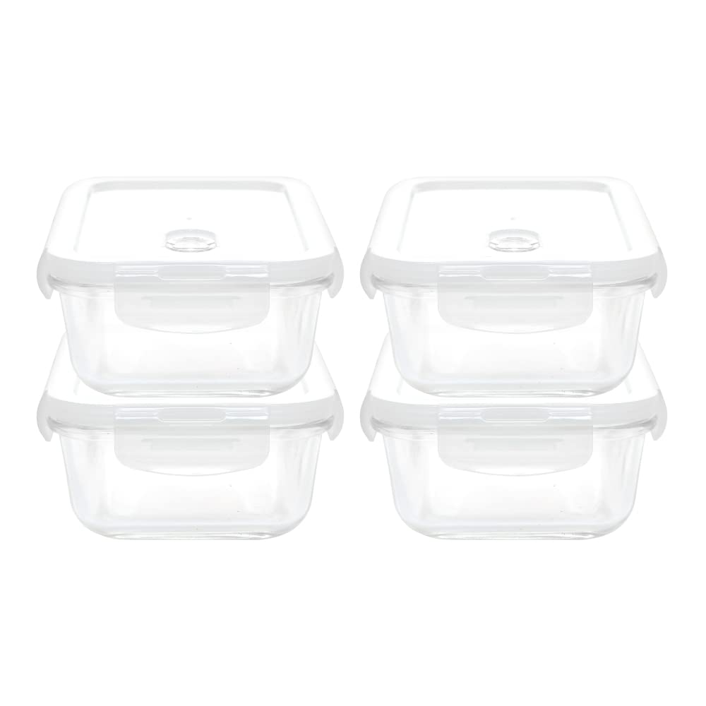 Cutting EDGE Smart Lock Borosilicate Rectangular Lunch Boxes / Glass Food Container with Air Vent Lid