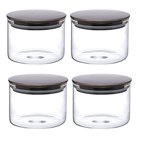 Cutting EDGE Borosilicate Round Glass Jar for Kitchen, Dry Fruits, Snacks, Storage with Metallic Lid with Silicone Sealant Ring Inside