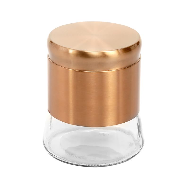 Cutting EDGE Rose Gold Finish - Bell Bottom Glass Jars for Sugar, Cereal,  Spices, Pulses and other Kitchen Storage