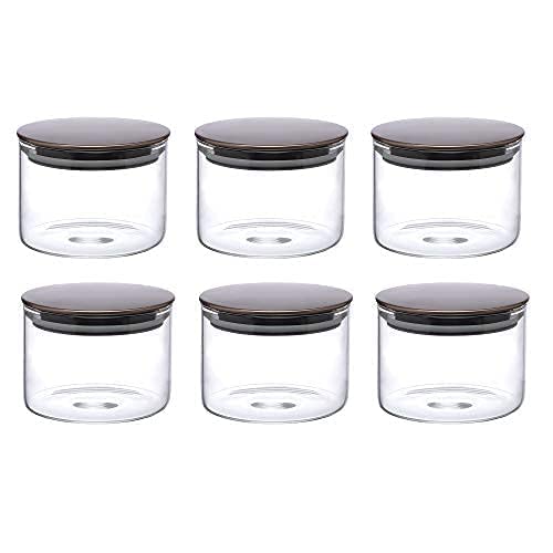 Cutting EDGE Borosilicate Round Glass Jar for Kitchen, Dry Fruits, Snacks, Storage with Metallic Lid with Silicone Sealant Ring Inside
