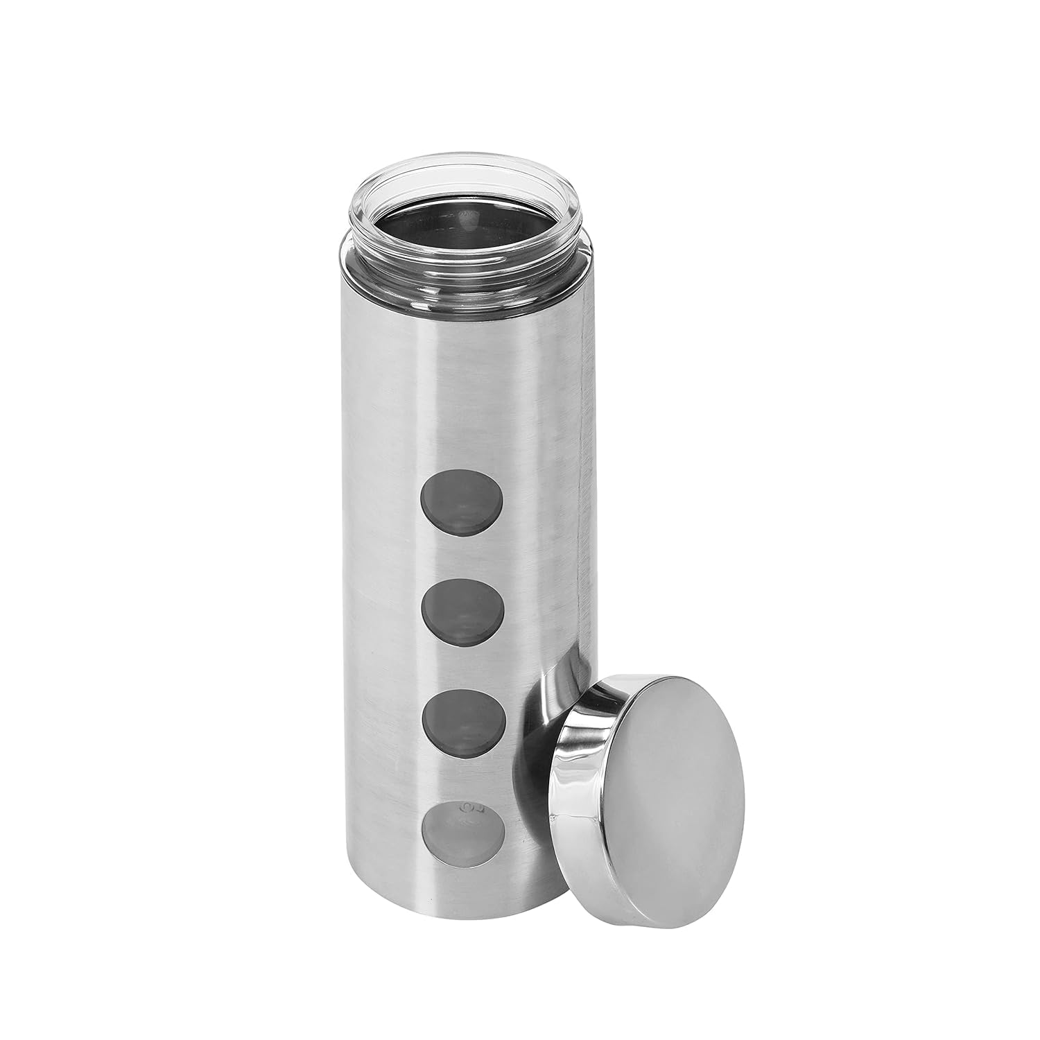 Cutting EDGE Drip Window - Steel Jacketed Glass Jars for Dal, Dry, Spices, Fruits, Kitchen Storage Container