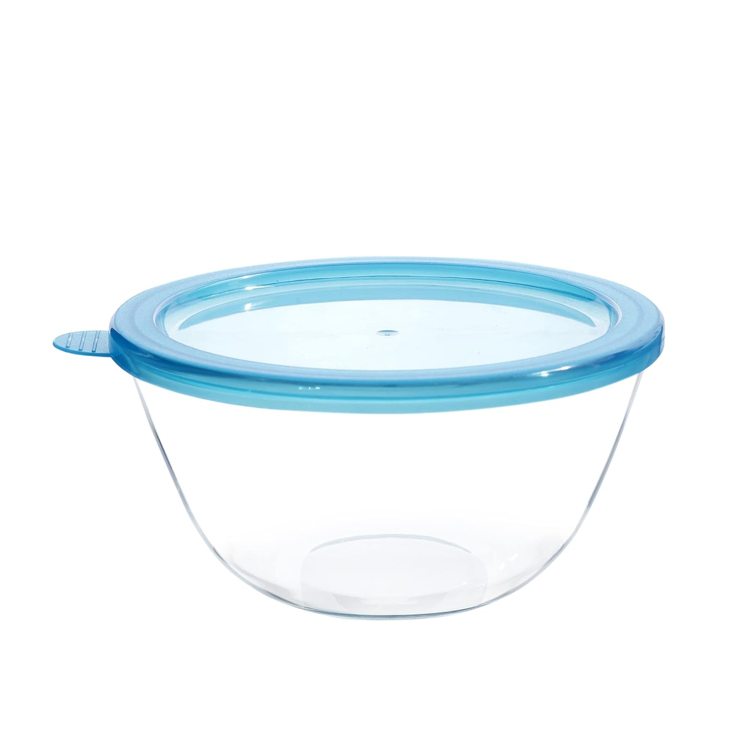 Cutting EDGE Borosilicate Mixing/Serving with Lid Round Glass Bowl for Kitchen (Transparent)