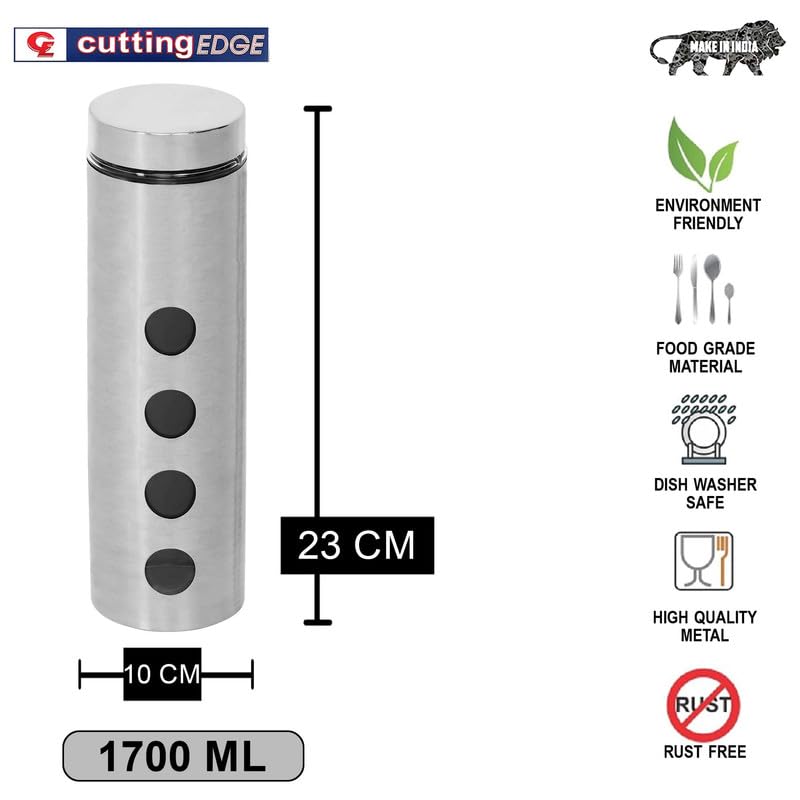 Cutting EDGE Drip Window - Steel Jacketed Glass Jars for Dal, Dry, Spices, Fruits, Kitchen Storage Container