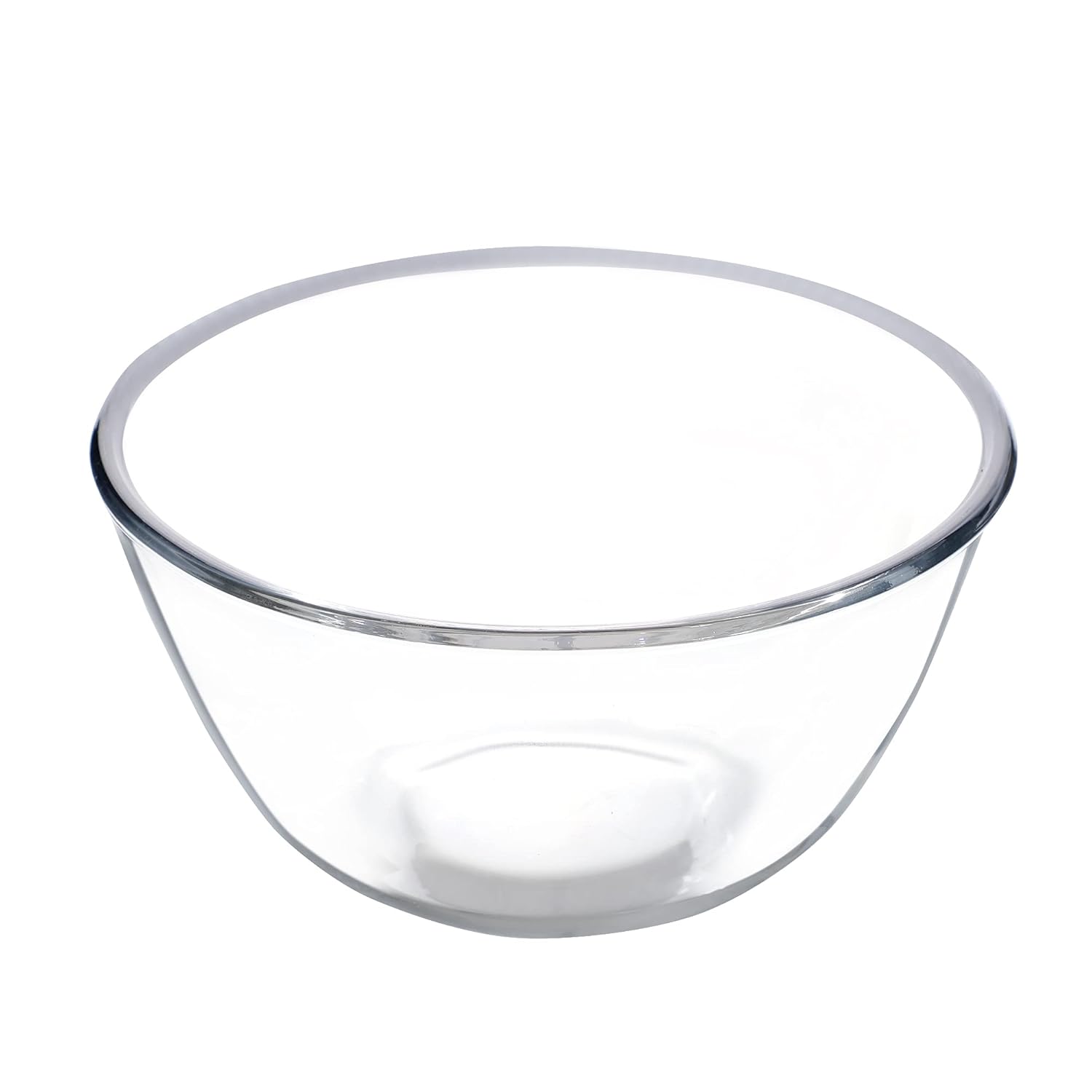 Cutting EDGE Borosilicate Mixing/Serving with Lid Round Glass Bowl for Kitchen (Transparent)