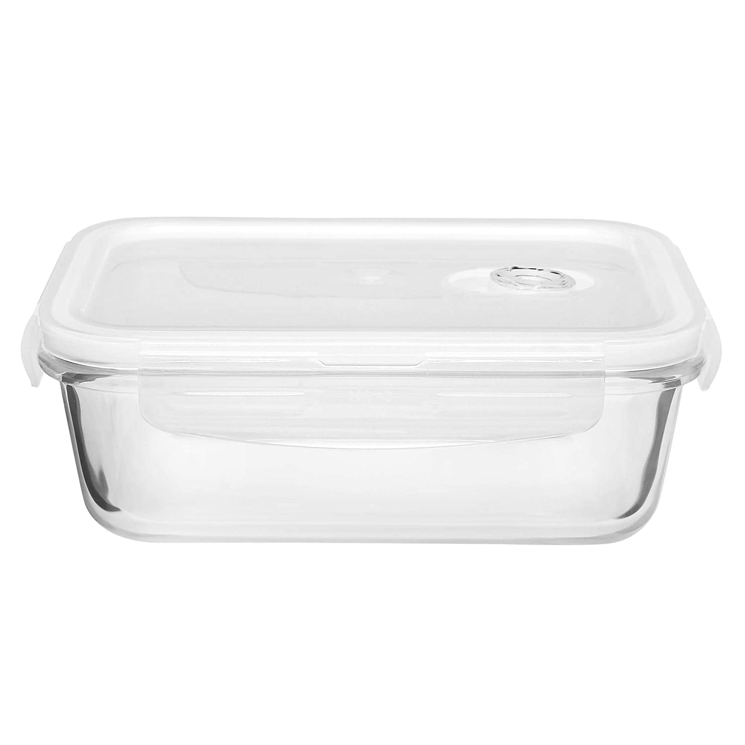Cutting EDGE Smart Lock Borosilicate Rectangular Lunch Boxes / Glass Food Container with Air Vent Lid