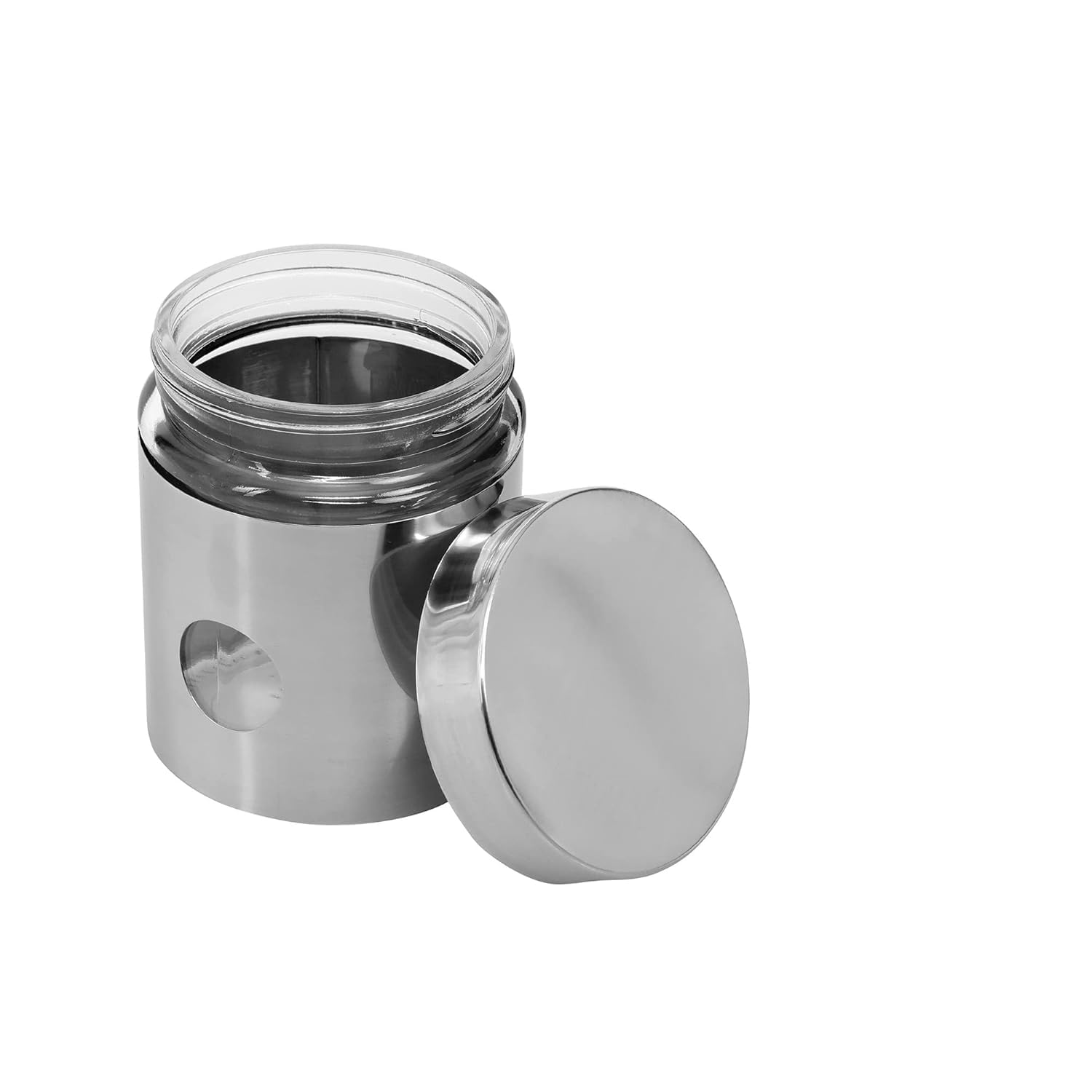 Cutting EDGE Drip Window - Steel Jacketed Glass Jars for Dal, Dry, Spices, Fruits, Kitchen Storage Container