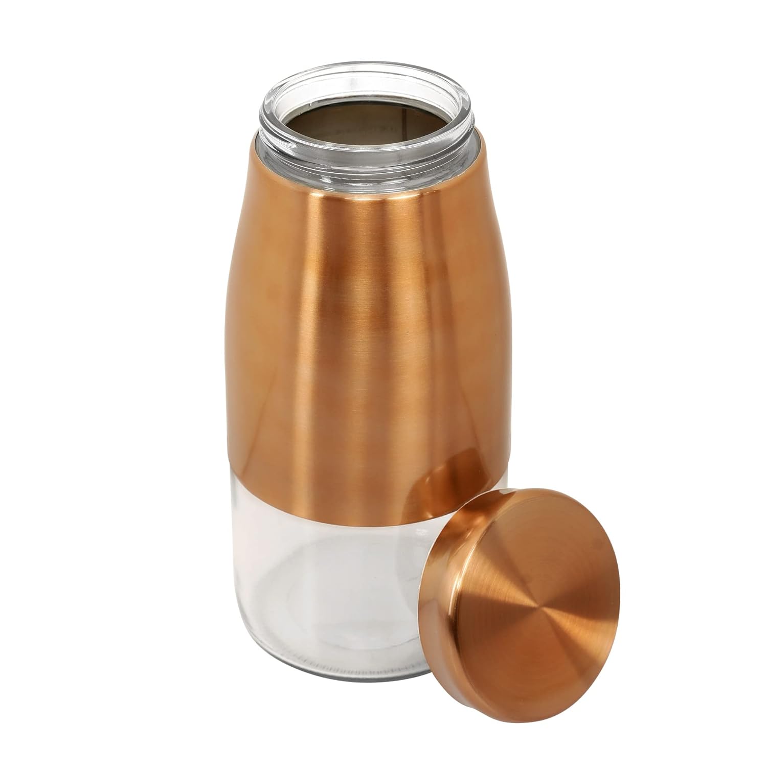 Cutting EDGE Rose Gold Finish - Bell Bottom Glass Jars for Sugar, Cereal,  Spices, Pulses and other Kitchen Storage