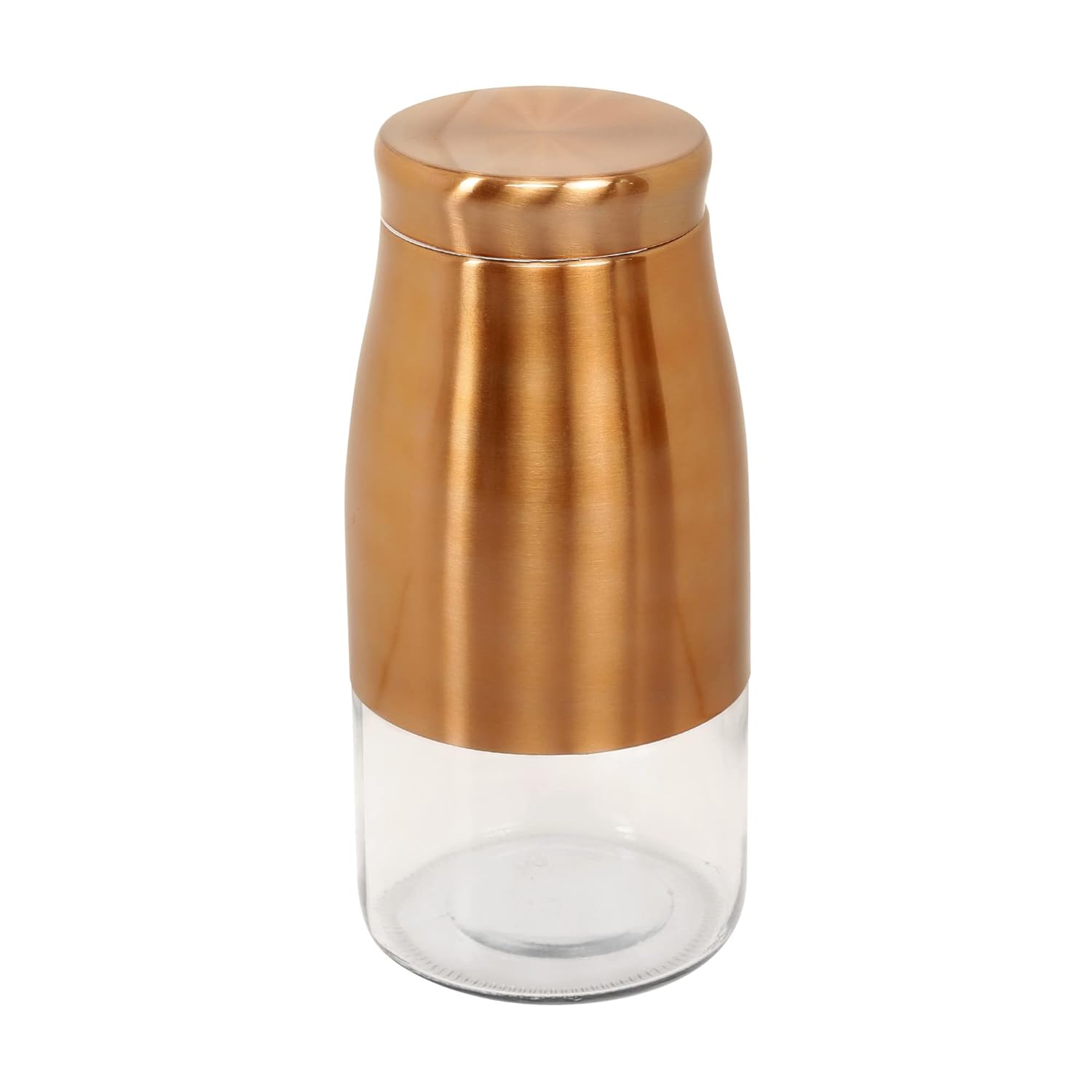 Cutting EDGE Rose Gold Finish - Bell Bottom Glass Jars for Sugar, Cereal,  Spices, Pulses and other Kitchen Storage
