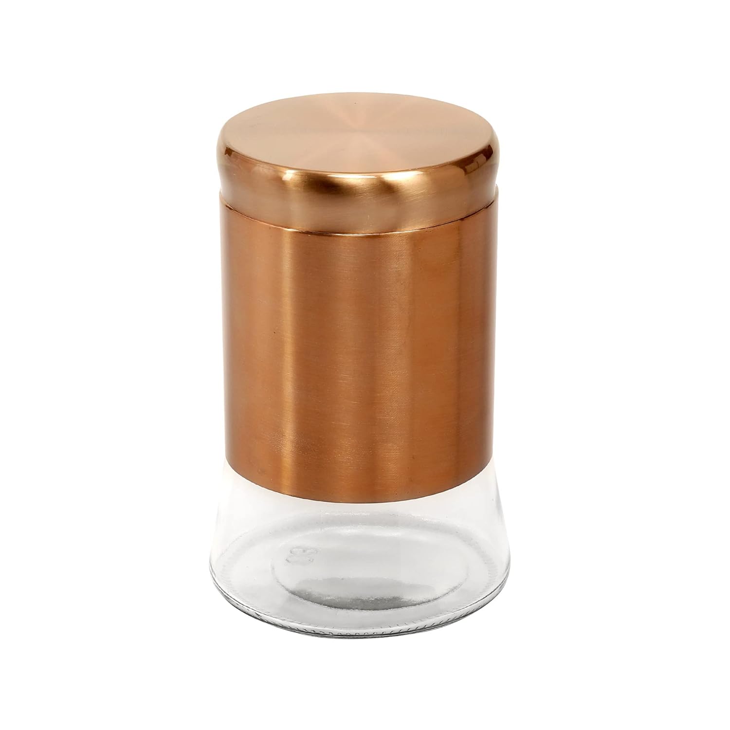 Cutting EDGE Rose Gold Finish Clear Glass Tapered Glass Jars for Sugar,Cereal, Spices, Pulses and other Kitchen Storage