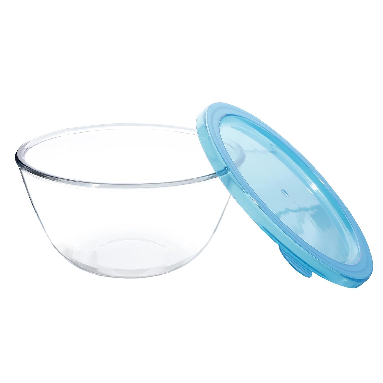 Cutting EDGE Borosilicate Mixing/Serving with Lid Round Glass Bowl for Kitchen (Transparent)