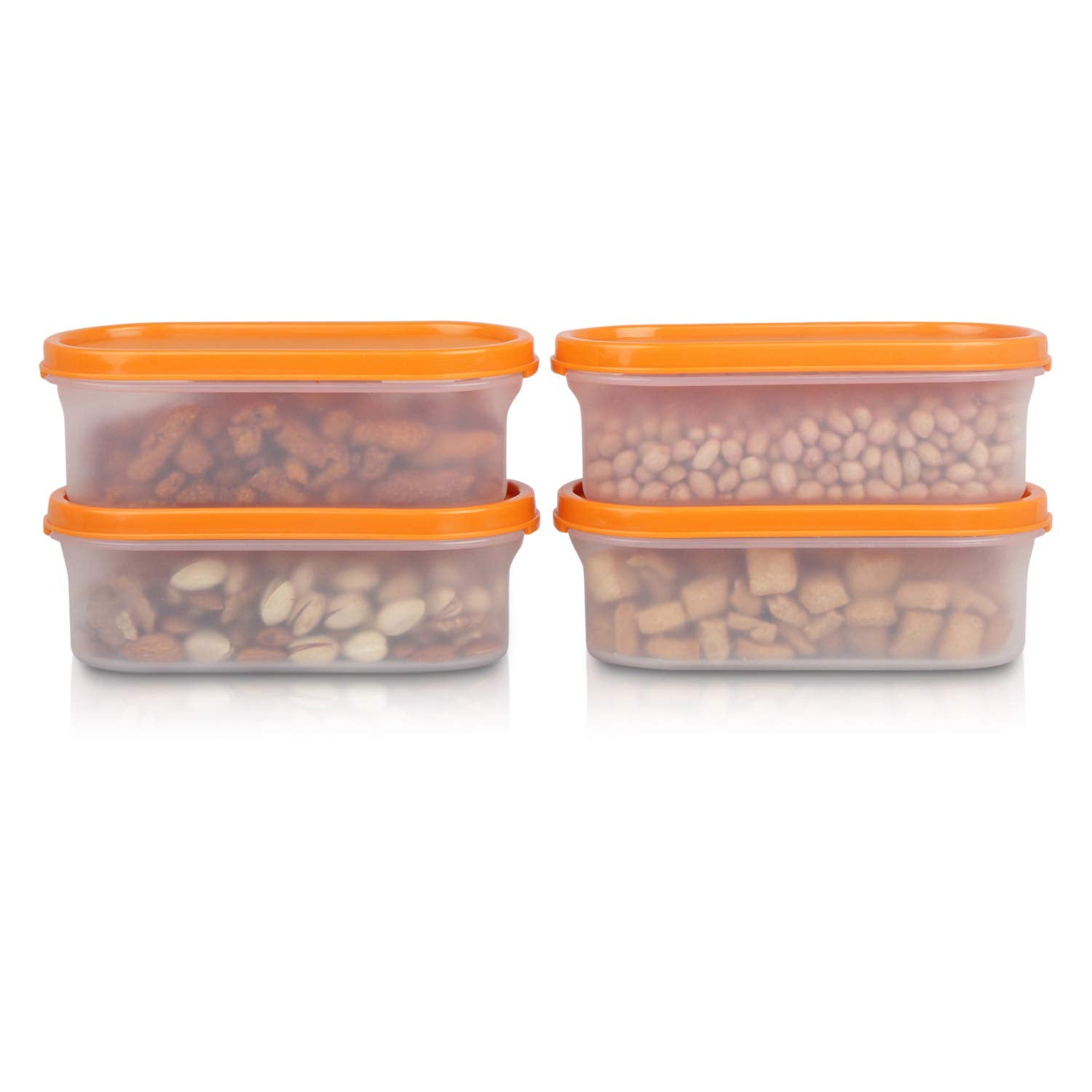 Cutting EDGE Anti Microbial Seal, Anti Bacterial Protection Storage Containers Set Oval, Modular Kitchen, for Flour, Cereals, Snacks, Stackable, BPA Free, Modular