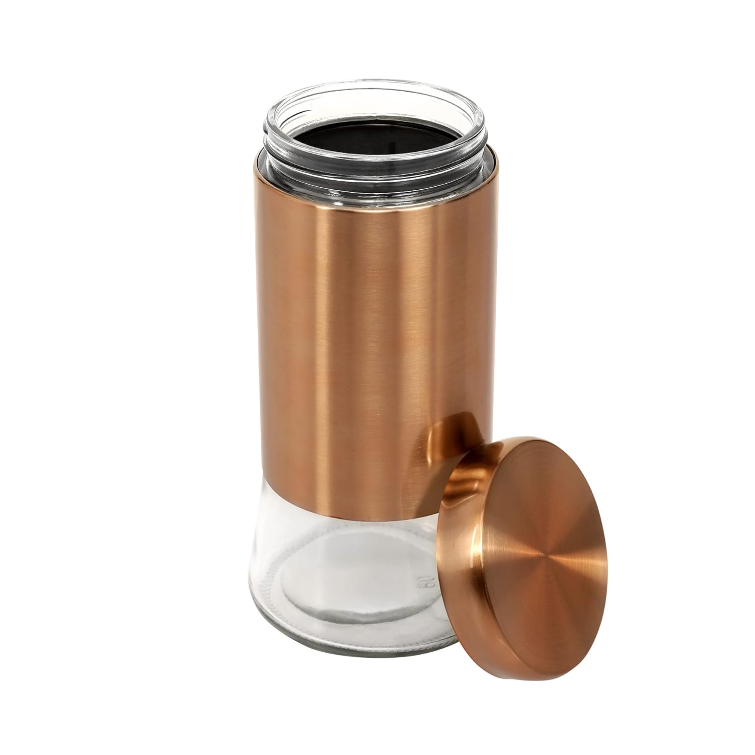 Cutting EDGE Rose Gold Finish Clear Glass Tapered Glass Jars for Sugar,Cereal, Spices, Pulses and other Kitchen Storage