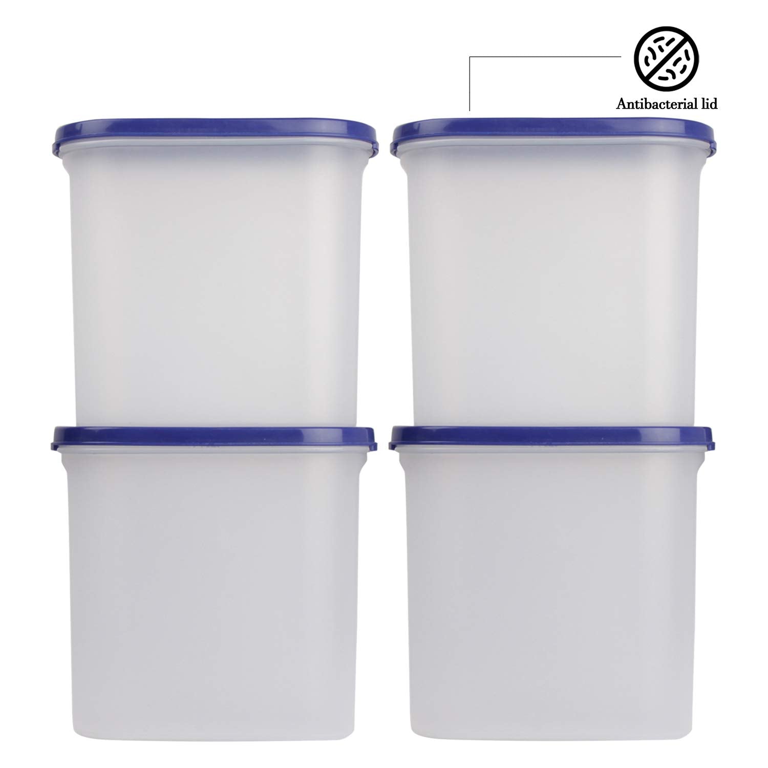 Cutting EDGE Anti Microbial Seal, Anti Bacterial Protection Storage Containers Set Oval, Modular Kitchen, for Flour, Cereals, Snacks, Stackable, BPA Free, Modular