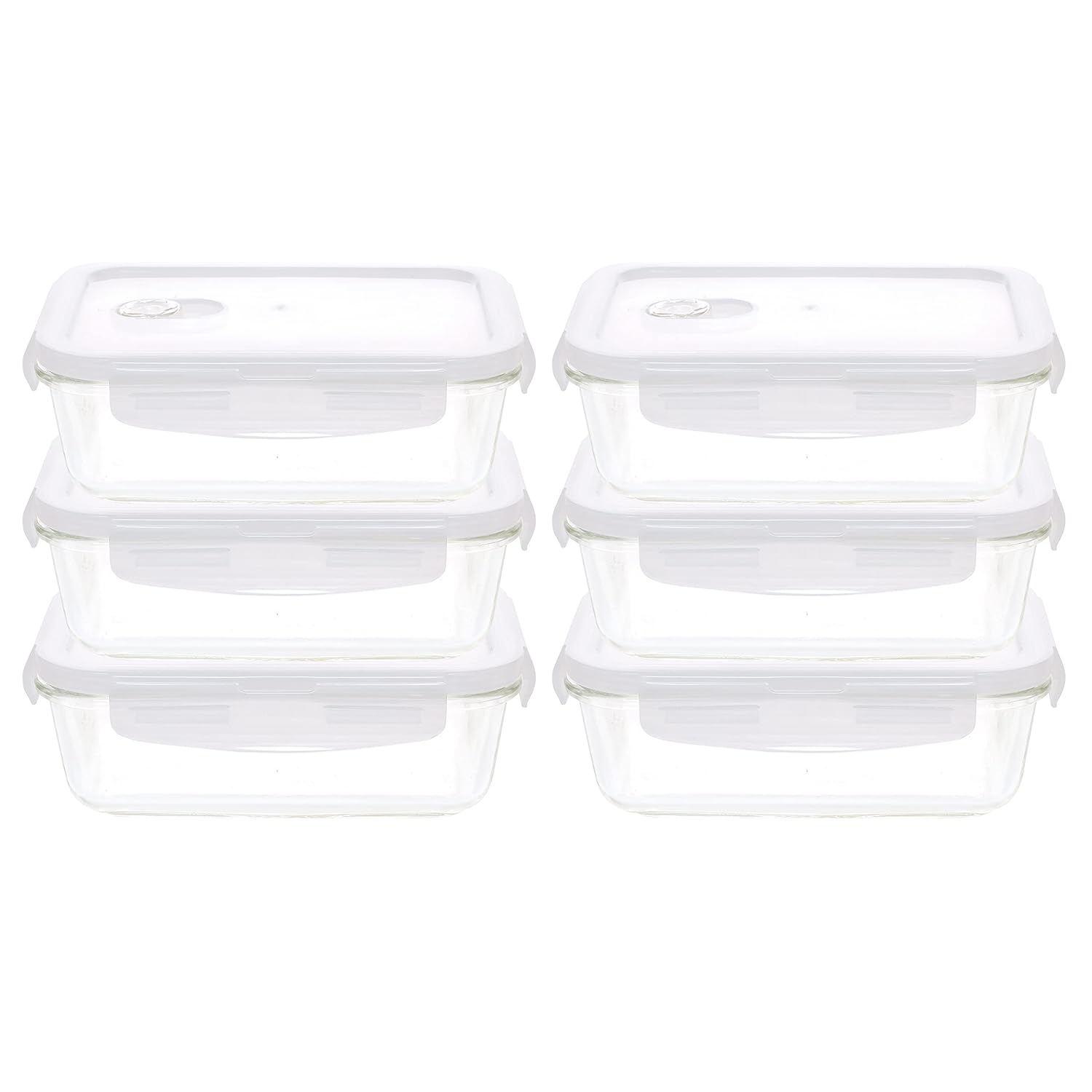 Cutting EDGE Smart Lock Borosilicate Rectangular Lunch Boxes / Glass Food Container with Air Vent Lid