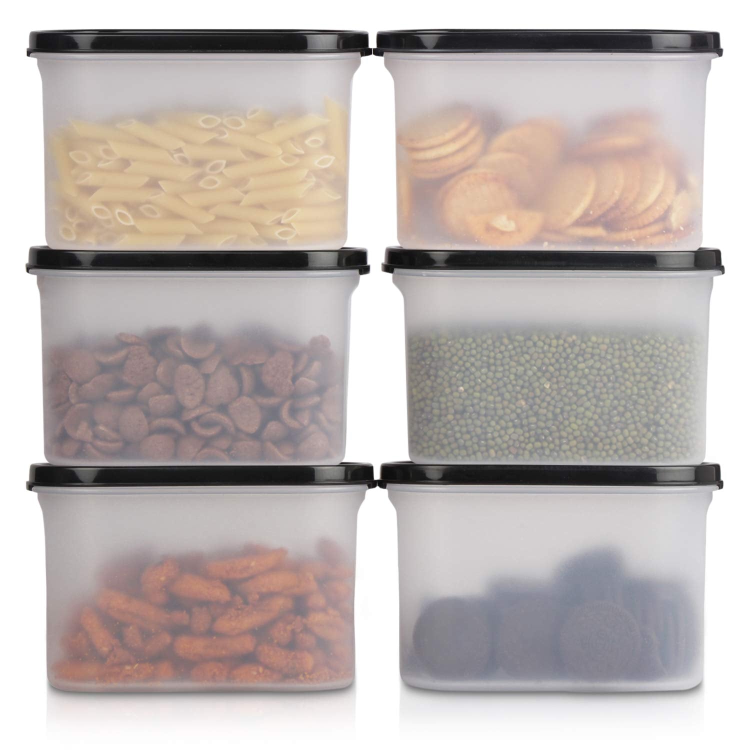 Cutting EDGE Anti Microbial Seal, Anti Bacterial Protection Storage Containers Set Oval, Modular Kitchen, for Flour, Cereals, Snacks, Stackable, BPA Free, Modular