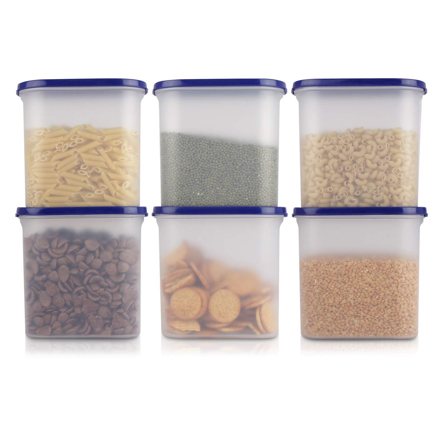 Cutting EDGE Anti Microbial Seal, Anti Bacterial Protection Storage Containers Set Oval, Modular Kitchen, for Flour, Cereals, Snacks, Stackable, BPA Free, Modular