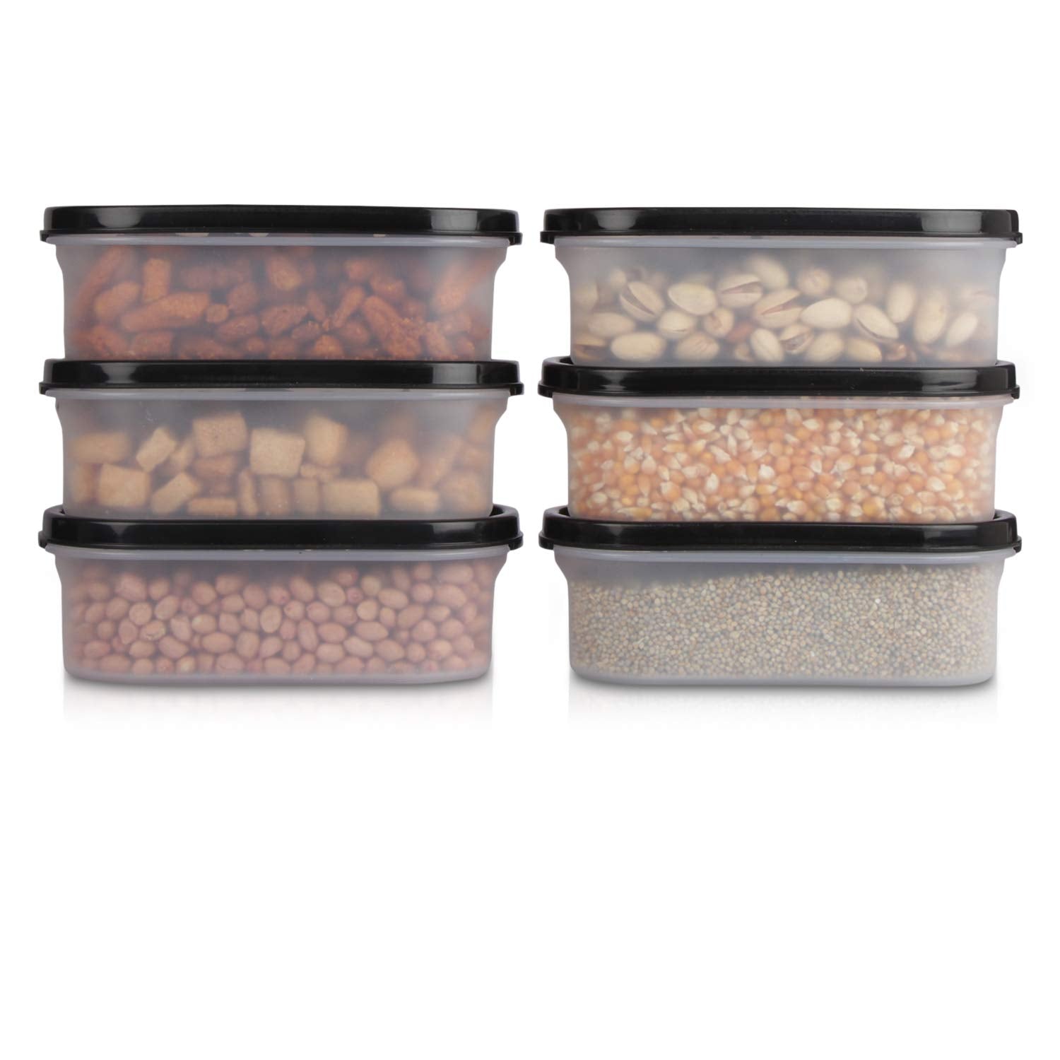 Cutting EDGE Anti Microbial Seal, Anti Bacterial Protection Storage Containers Set Oval, Modular Kitchen, for Flour, Cereals, Snacks, Stackable, BPA Free, Modular