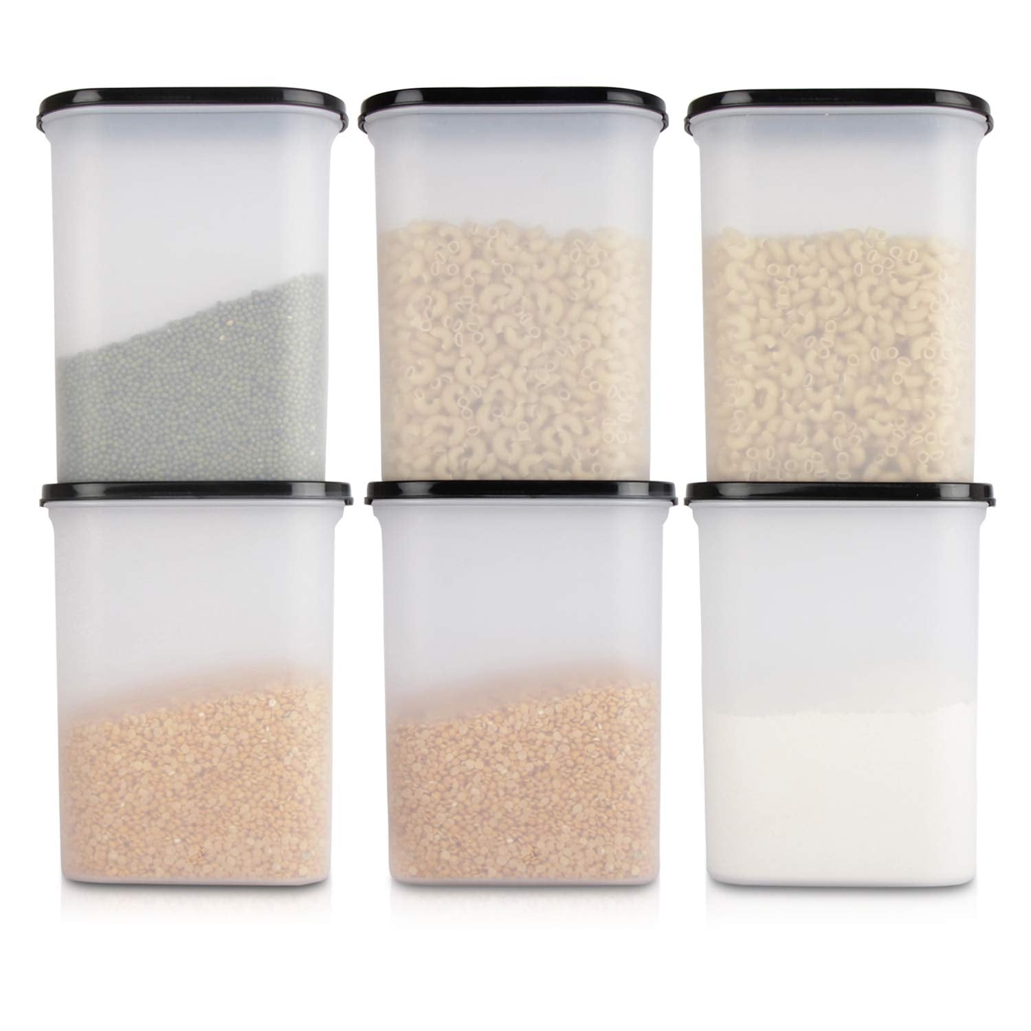 Cutting EDGE Anti Microbial Seal, Anti Bacterial Protection Storage Containers Set Oval, Modular Kitchen, for Flour, Cereals, Snacks, Stackable, BPA Free, Modular