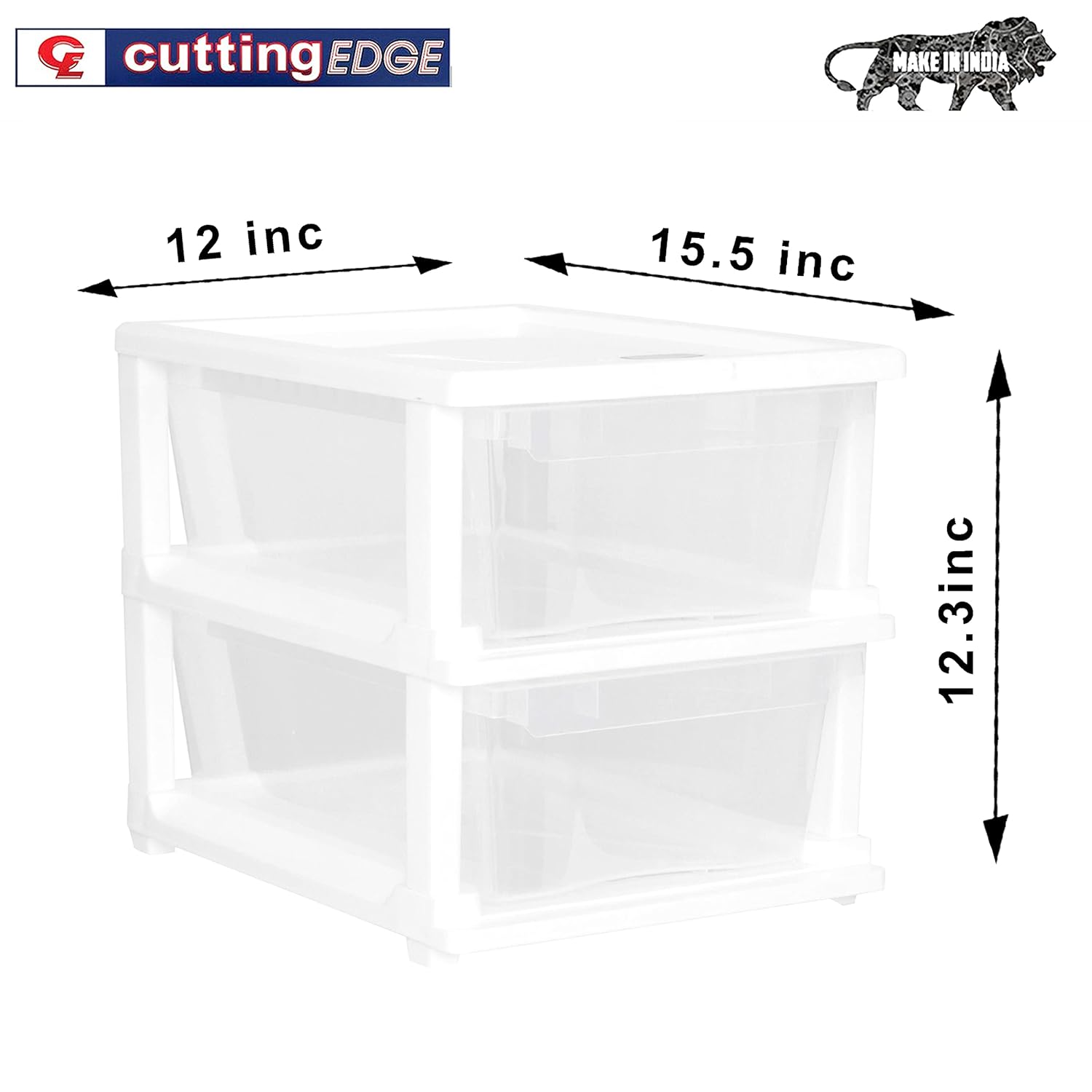 Cutting EDGE Plastic Small Modular Drawer Set For Home,Office,Hospital,Parlor,School,Doctors,Home & Kids,Product Dimension When Assembeled (Transparent,Rectangular)