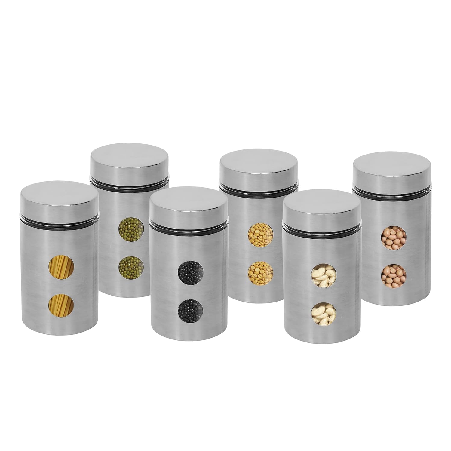 Cutting EDGE Drip Window - Steel Jacketed Glass Jars for Dal, Dry, Spices, Fruits, Kitchen Storage Container