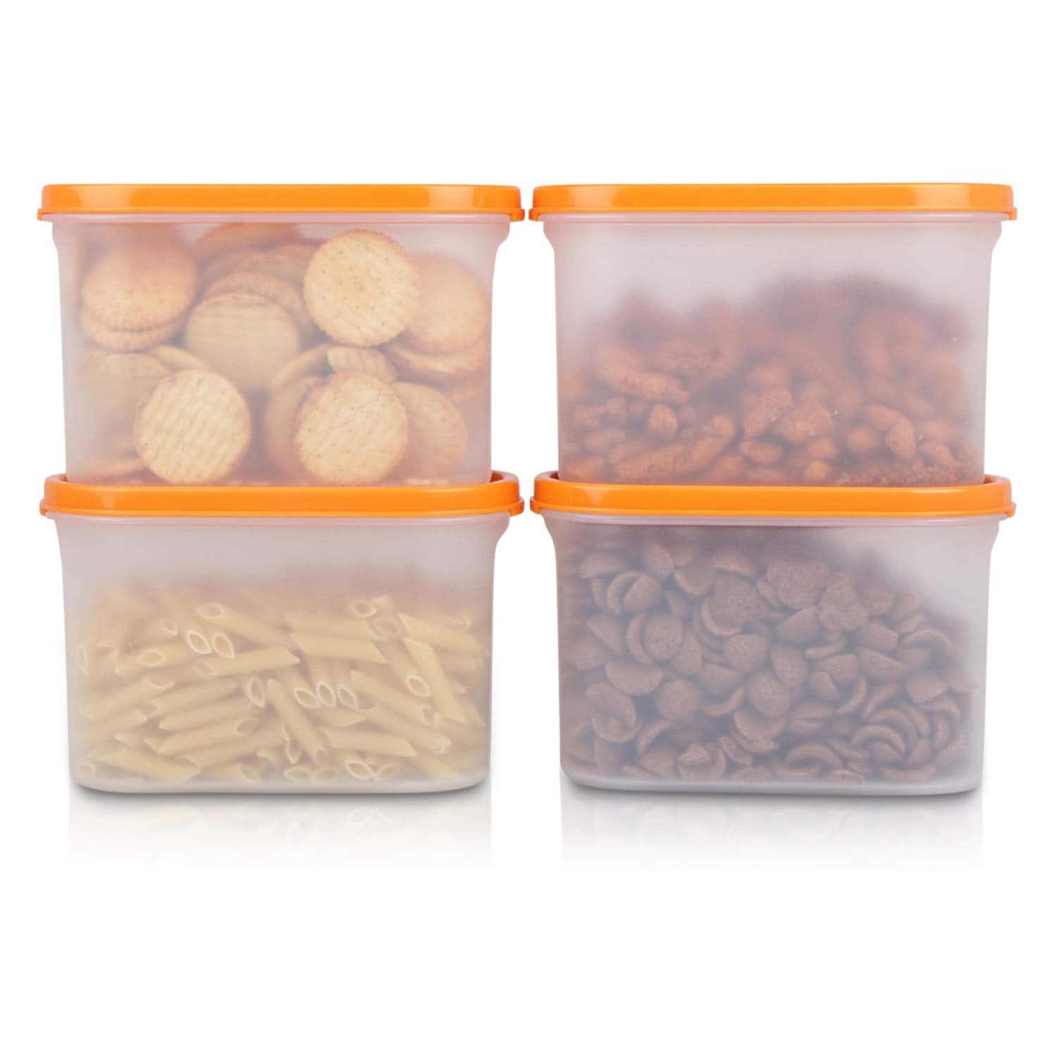 Cutting EDGE Anti Microbial Seal, Anti Bacterial Protection Storage Containers Set Oval, Modular Kitchen, for Flour, Cereals, Snacks, Stackable, BPA Free, Modular