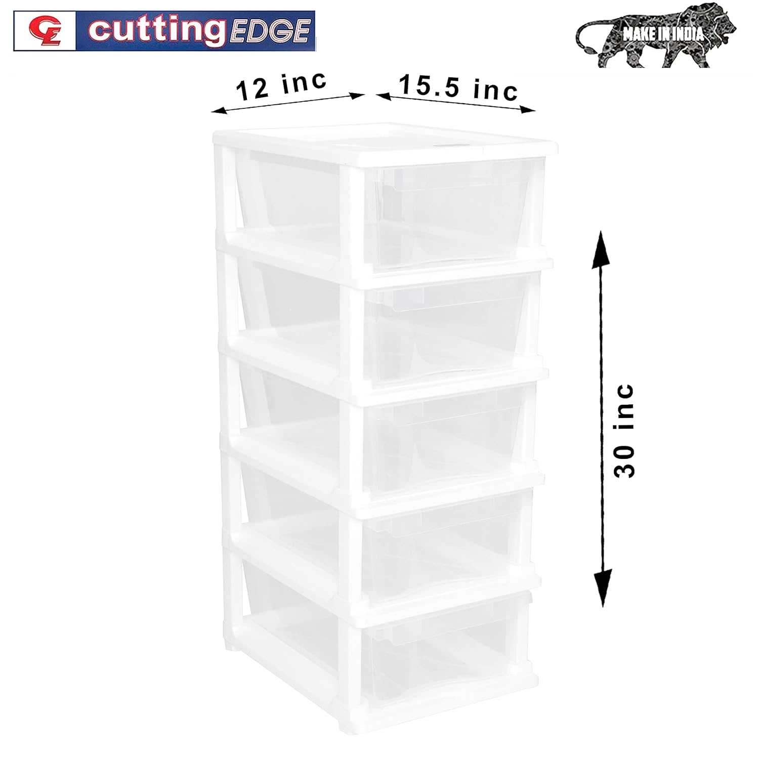 Cutting EDGE Plastic Small Modular Drawer Set For Home,Office,Hospital,Parlor,School,Doctors,Home & Kids,Product Dimension When Assembeled (Transparent,Rectangular)