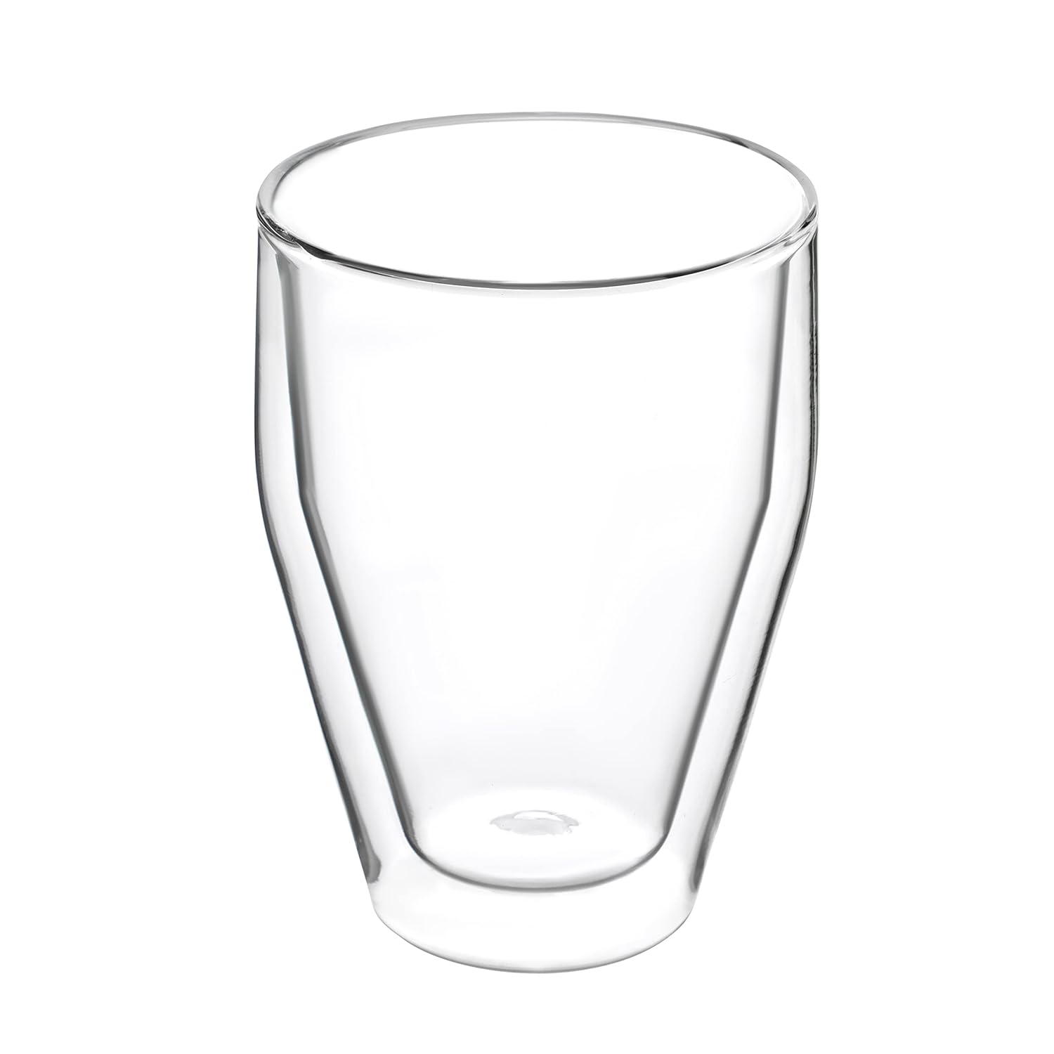 Cutting EDGE Iris Double Wall Heat Resistant Borosilicate Clear Tea Coffee Cup with Handle Glass Coffee Mug