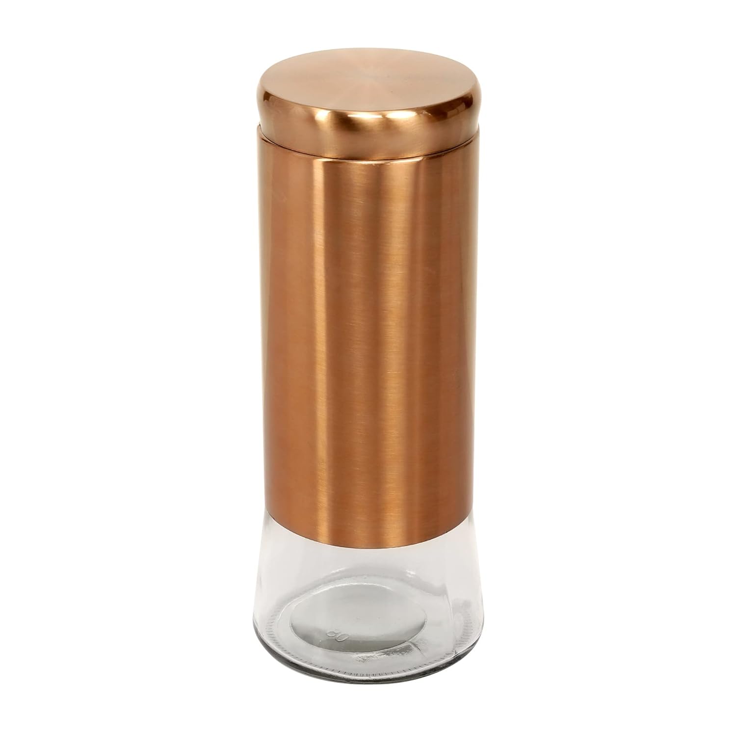 Cutting EDGE Rose Gold Finish Clear Glass Tapered Glass Jars for Sugar,Cereal, Spices, Pulses and other Kitchen Storage