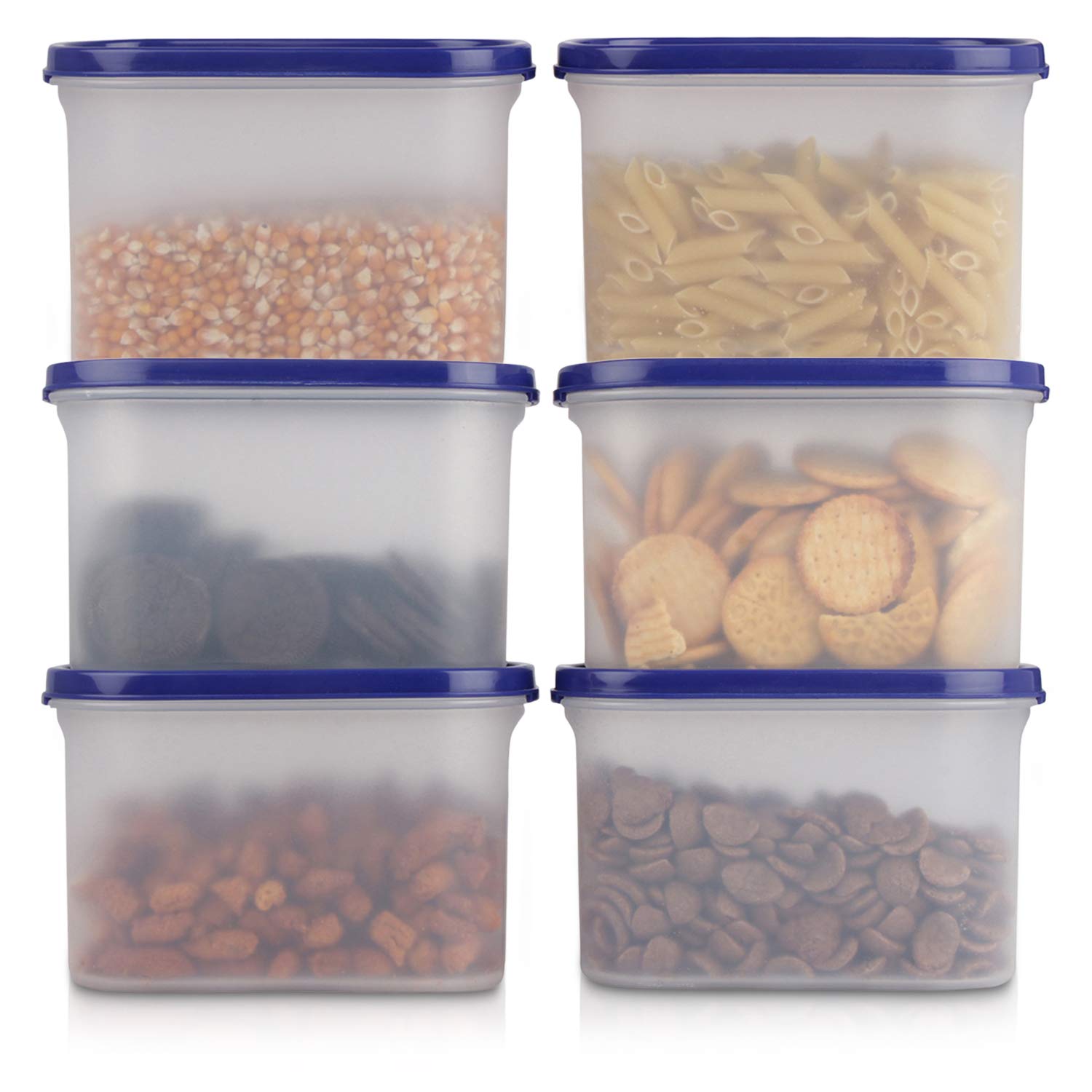 Cutting EDGE Anti Microbial Seal, Anti Bacterial Protection Storage Containers Set Oval, Modular Kitchen, for Flour, Cereals, Snacks, Stackable, BPA Free, Modular