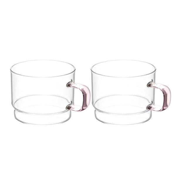 Cutting EDGE 250ml Borosilicate Glass Stackable Cup | Crystal Clear, Microwave Safe for Regular Use, Serving Hot Latte Coffee, Cappuccino, Milk, Green & Black Tea