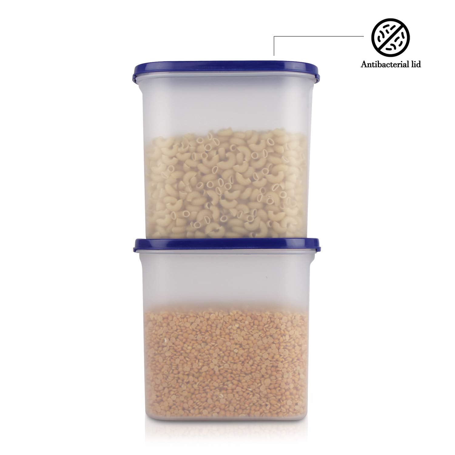 Cutting EDGE Anti Microbial Seal, Anti Bacterial Protection Storage Containers Set Oval, Modular Kitchen, for Flour, Cereals, Snacks, Stackable, BPA Free, Modular