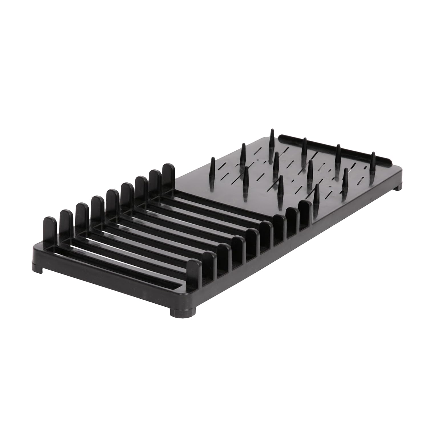 Cutting EDGE Dish Drying Rack with Black Microfiber Mat – Compact, Foldable & Lightweight Kitchen Rack for Sink or Counter – Pattern Design Mat Offers Fast Drying & Stylish Organization