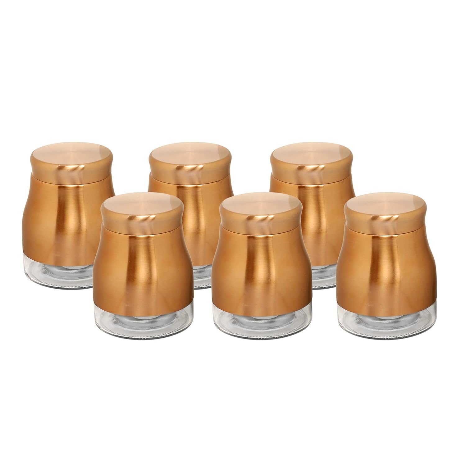Cutting EDGE Rose Gold Finish - Bell Bottom Glass Jars for Sugar, Cereal,  Spices, Pulses and other Kitchen Storage