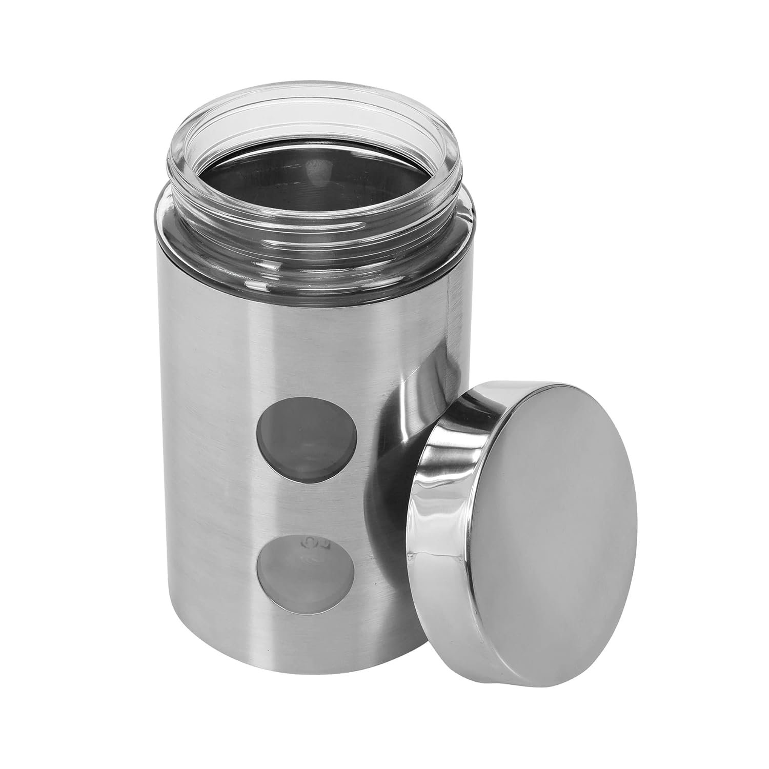 Cutting EDGE Drip Window - Steel Jacketed Glass Jars for Dal, Dry, Spices, Fruits, Kitchen Storage Container