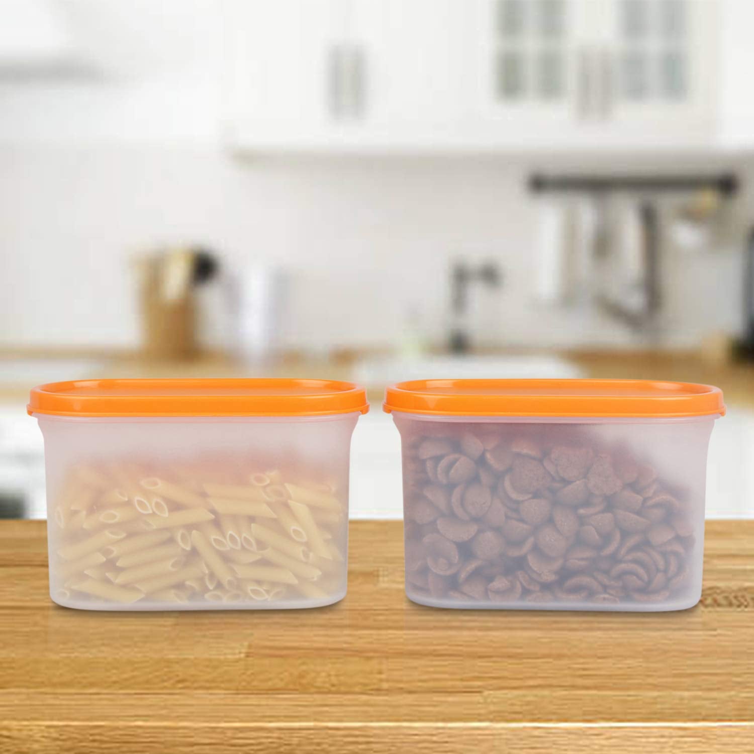 Cutting EDGE Anti Microbial Seal, Anti Bacterial Protection Storage Containers Set Oval, Modular Kitchen, for Flour, Cereals, Snacks, Stackable, BPA Free, Modular