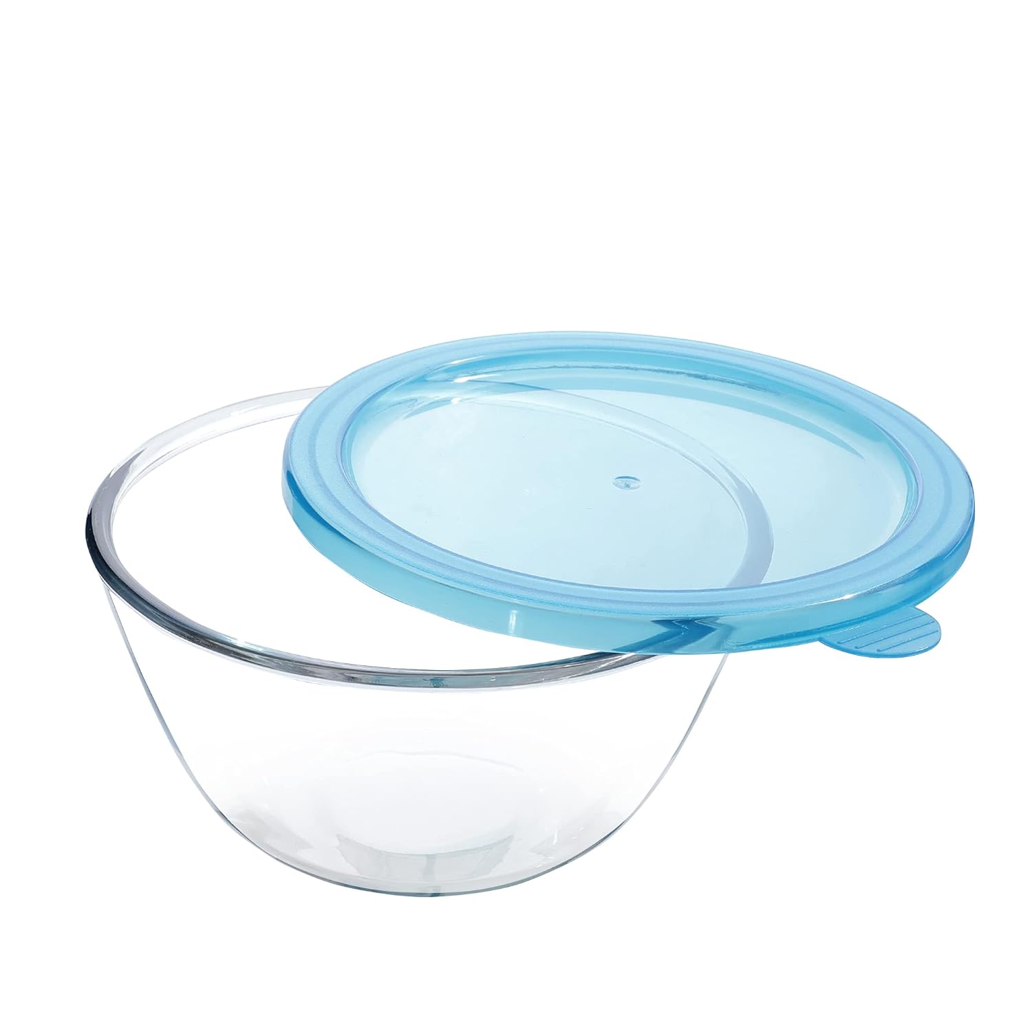 Cutting EDGE Borosilicate Mixing/Serving with Lid Round Glass Bowl for Kitchen (Transparent)