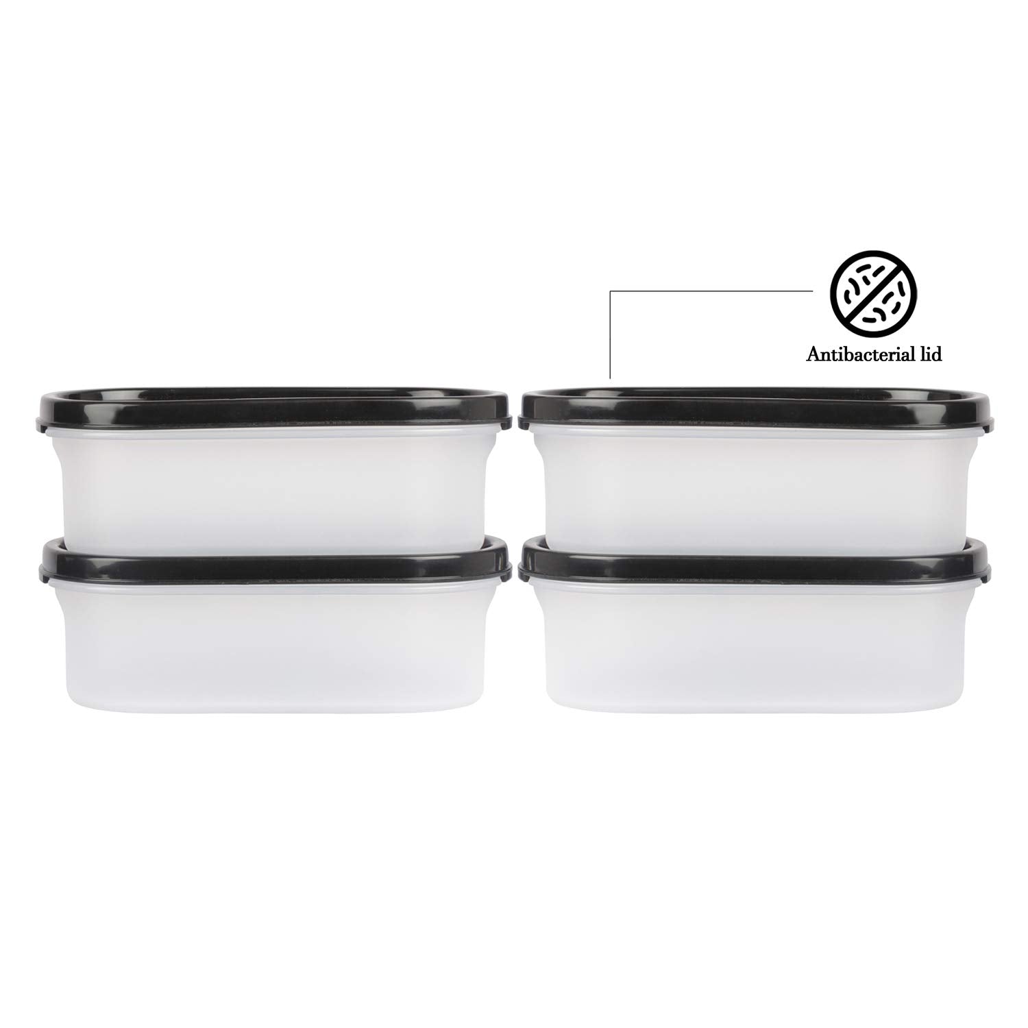 Cutting EDGE Anti Microbial Seal, Anti Bacterial Protection Storage Containers Set Oval, Modular Kitchen, for Flour, Cereals, Snacks, Stackable, BPA Free, Modular