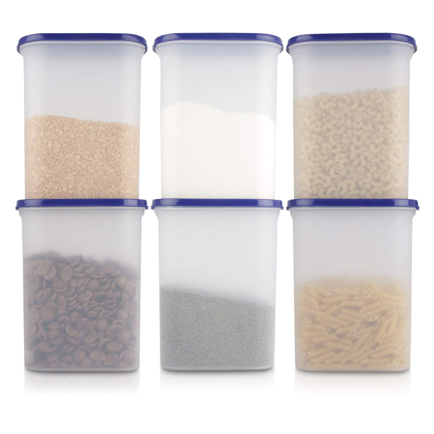 Cutting EDGE Anti Microbial Seal, Anti Bacterial Protection Storage Containers Set Oval, Modular Kitchen, for Flour, Cereals, Snacks, Stackable, BPA Free, Modular