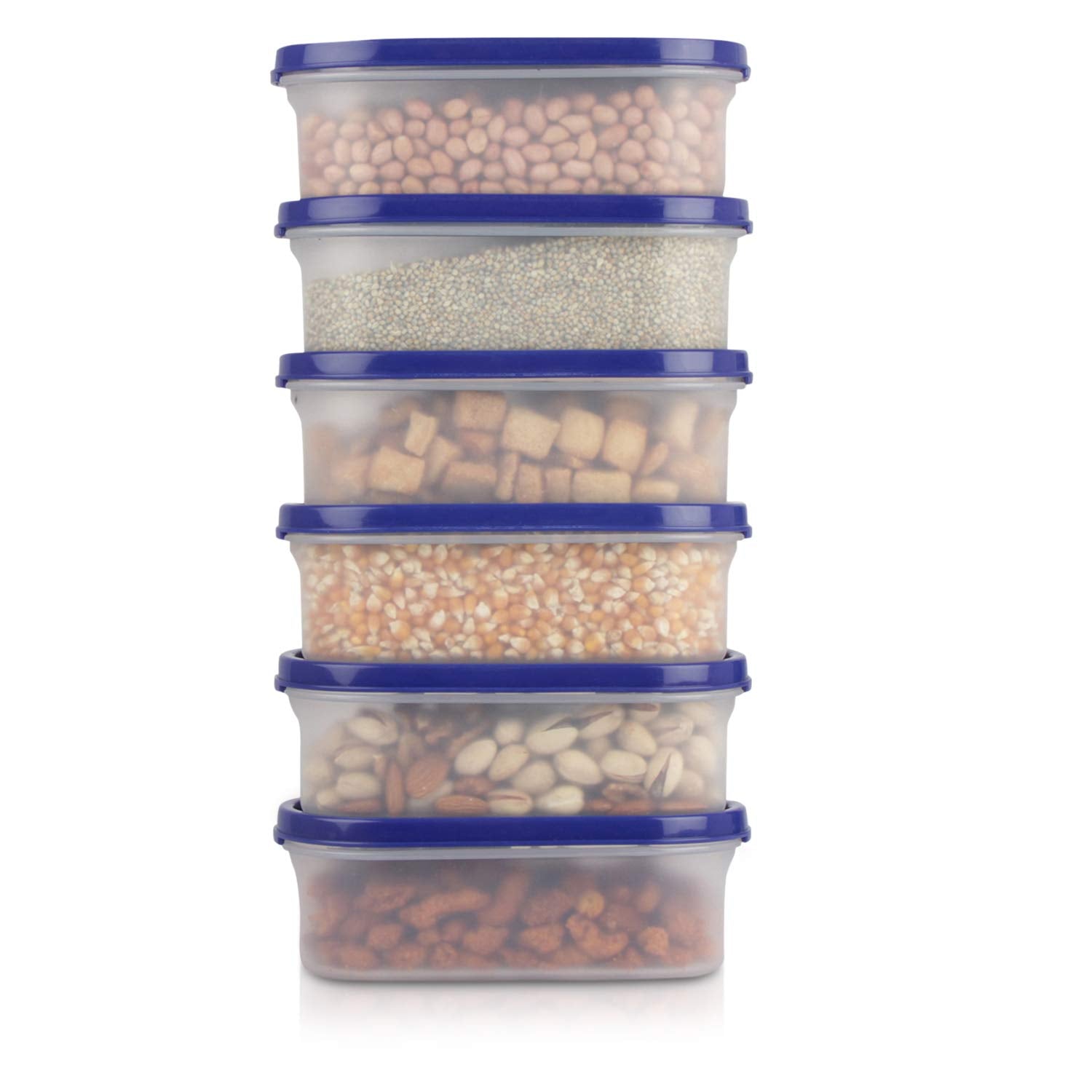 Cutting EDGE Anti Microbial Seal, Anti Bacterial Protection Storage Containers Set Oval, Modular Kitchen, for Flour, Cereals, Snacks, Stackable, BPA Free, Modular