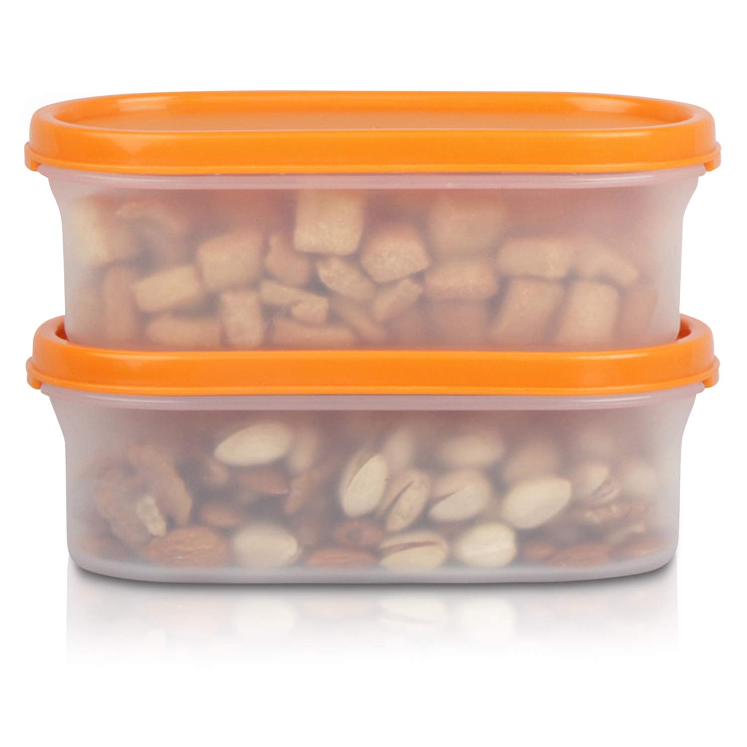 Cutting EDGE Anti Microbial Seal, Anti Bacterial Protection Storage Containers Set Oval, Modular Kitchen, for Flour, Cereals, Snacks, Stackable, BPA Free, Modular